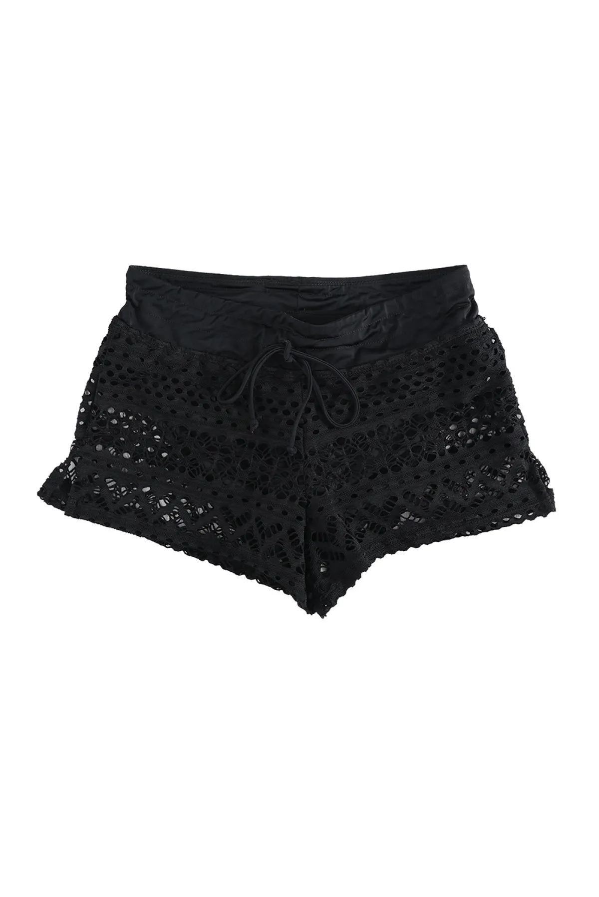 Lace Shorts Attached Swim Bottom