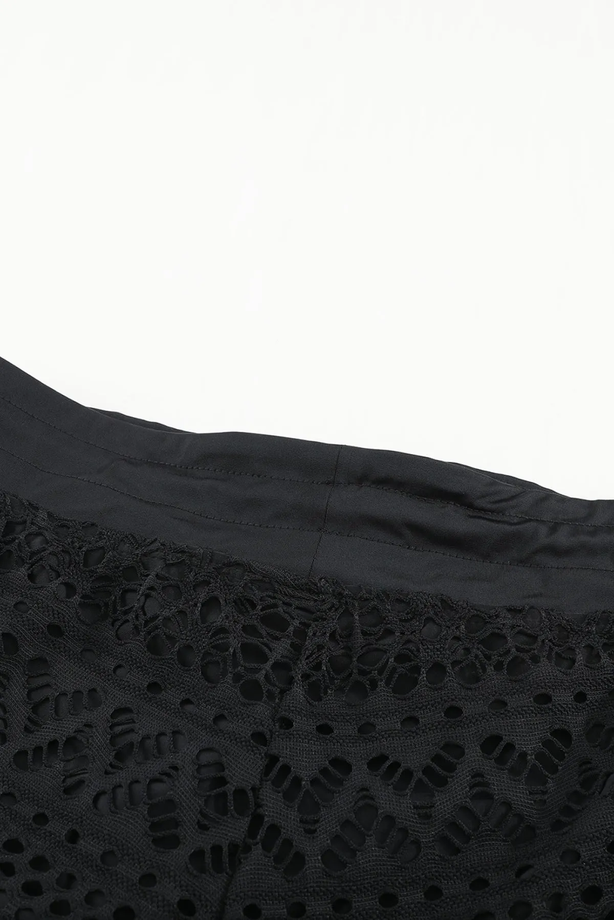Lace Shorts Attached Swim Bottom