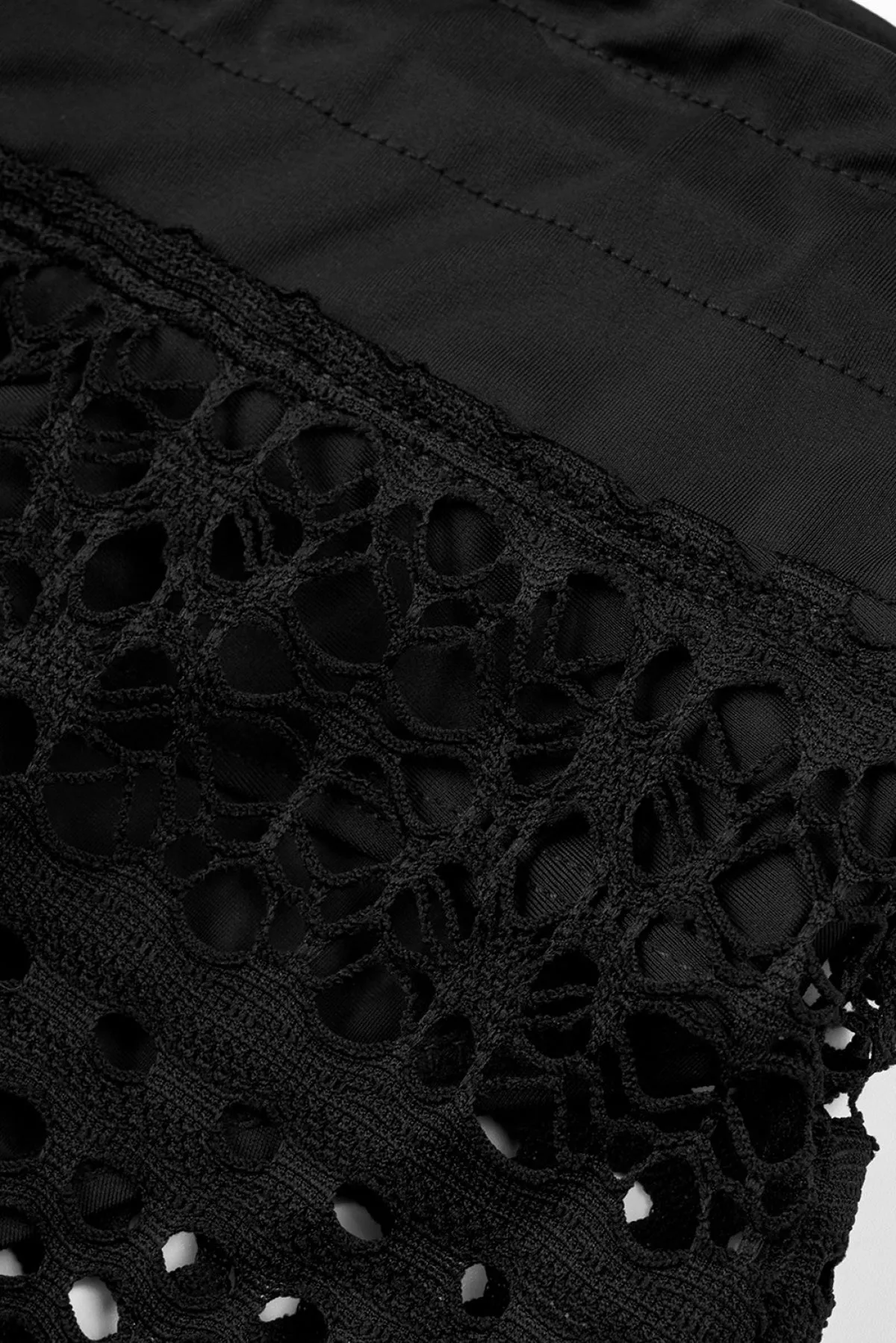 Lace Shorts Attached Swim Bottom
