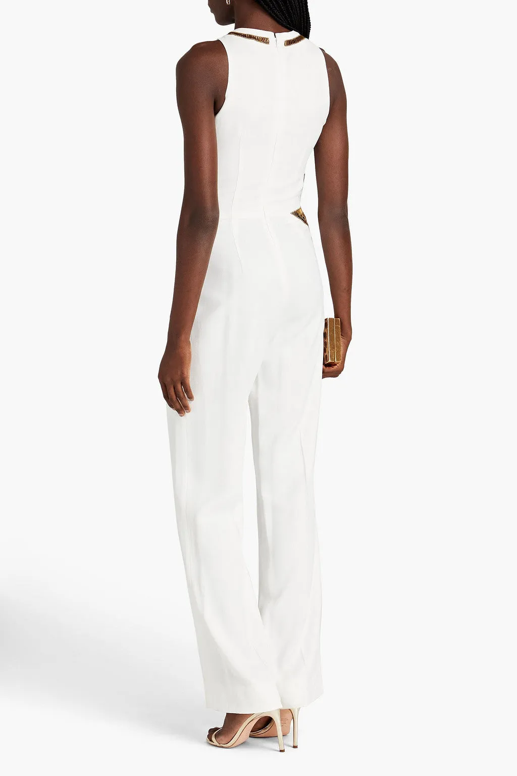 Layla Embroidered Jumpsuit - Egret