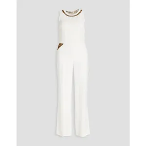 Layla Embroidered Jumpsuit - Egret