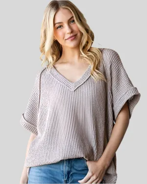 LAZY SUNDAYS TOP - OATMEAL