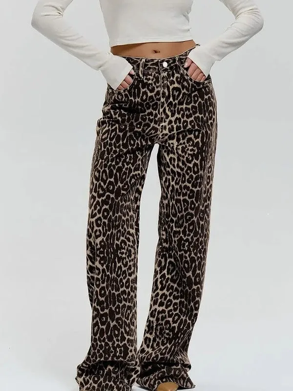Leopard Flare Pants