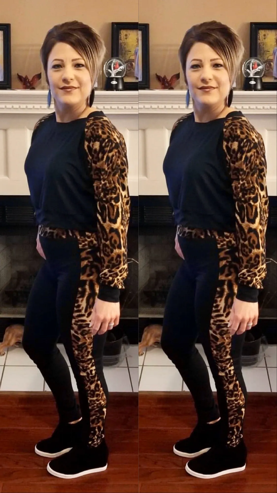 🔥Leopard Side Pullover Set ( 1 Large Left)