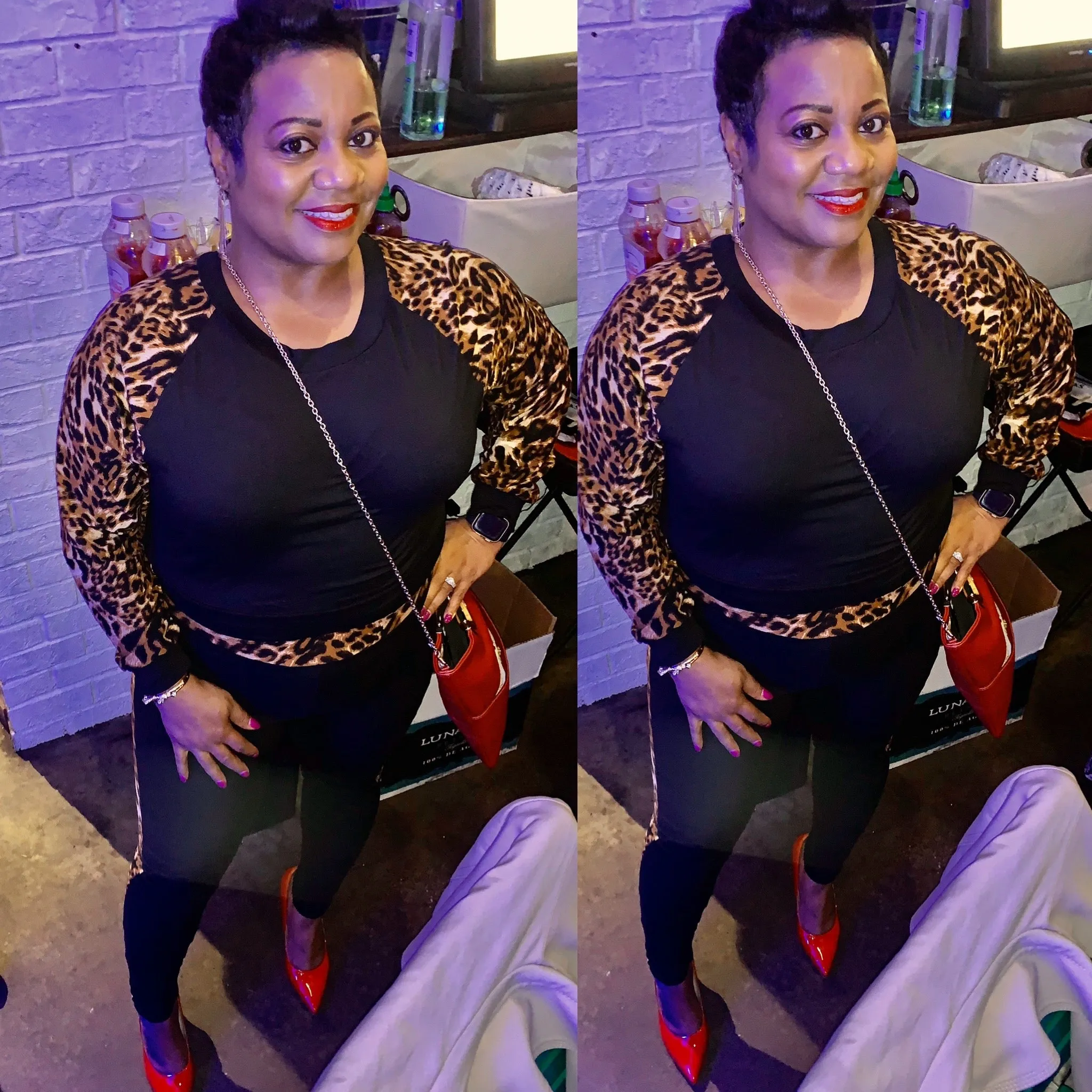 🔥Leopard Side Pullover Set ( 1 Large Left)