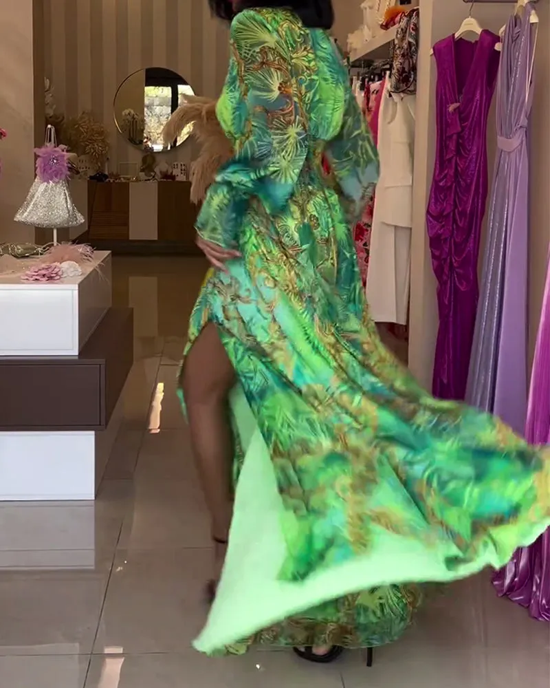 Lidia® | Elegant printed maxi dress with empire waist
