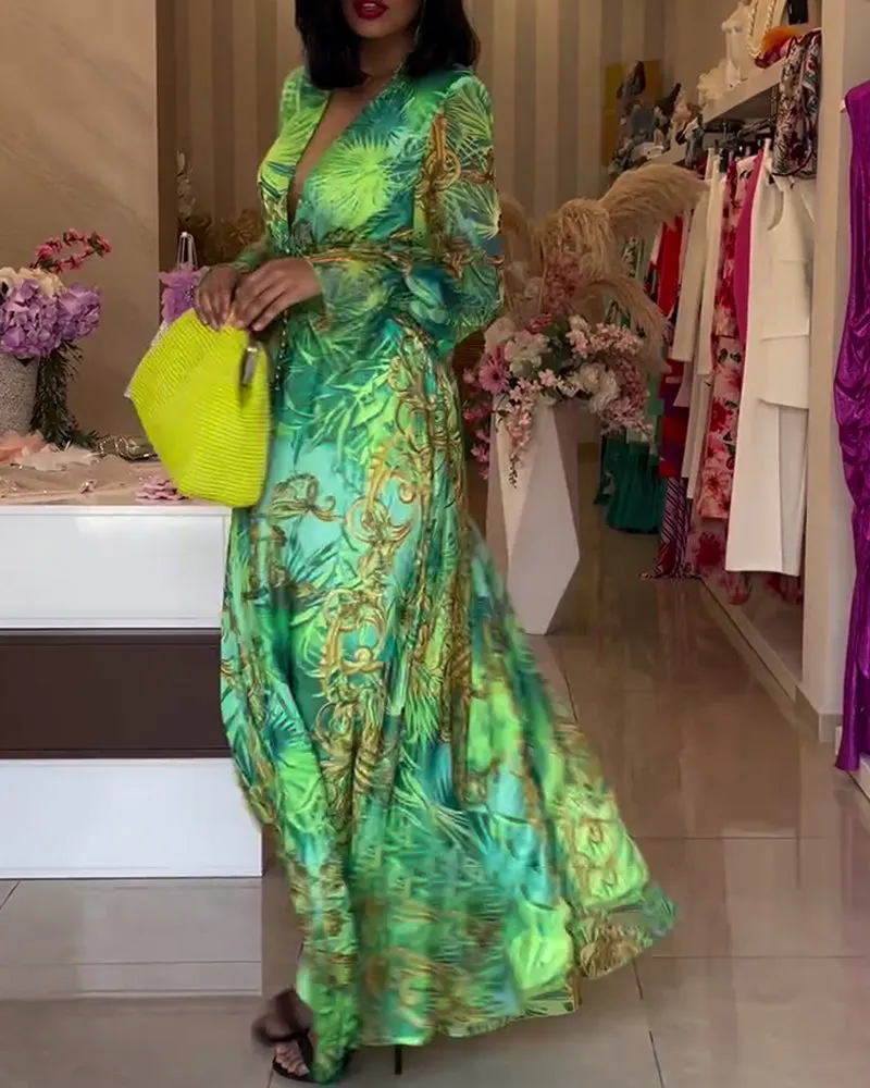 Lidia® | Elegant printed maxi dress with empire waist