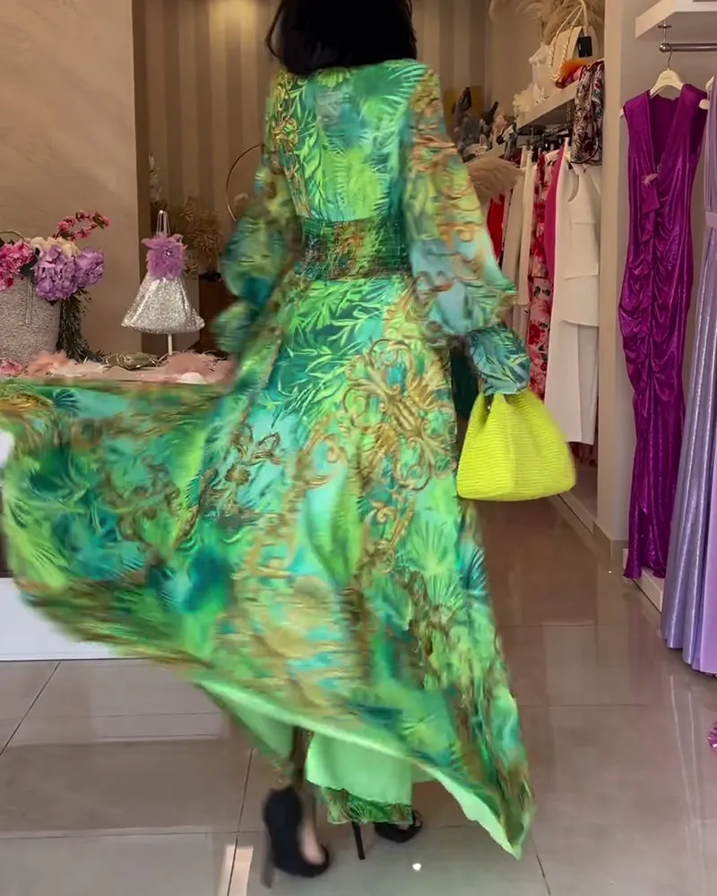 Lidia® | Elegant printed maxi dress with empire waist