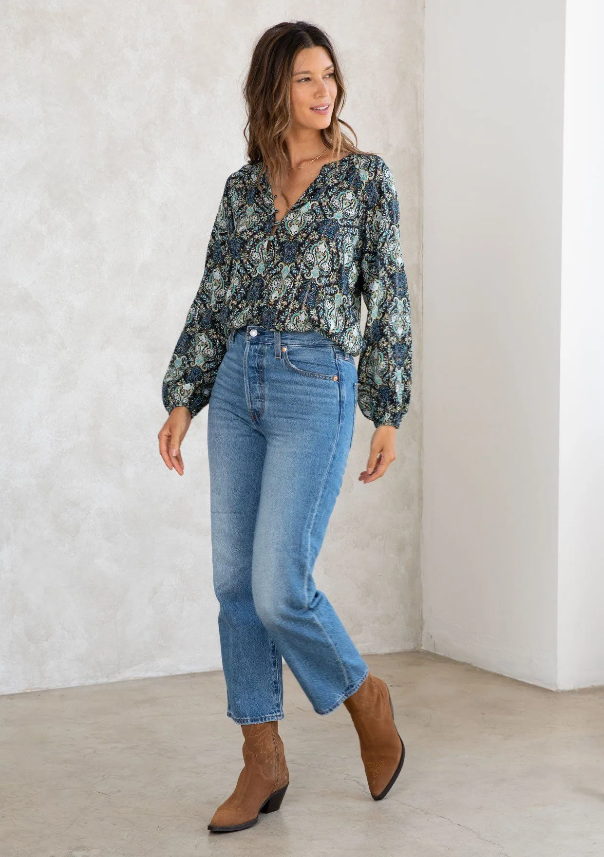 Light Catcher Peasant Top
