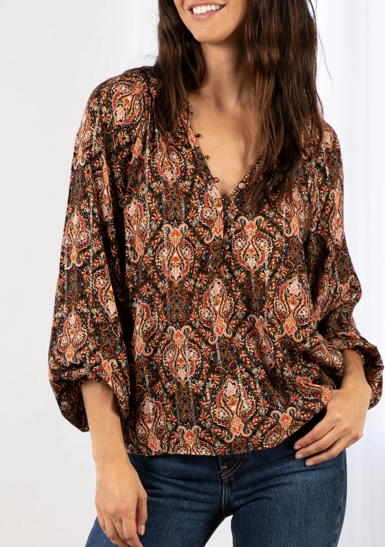 Light Catcher Peasant Top