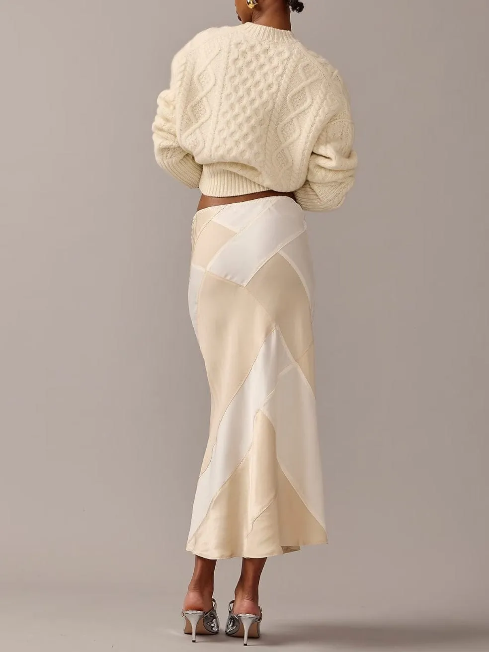 Limited-edition Anna October© X J.Crew patchwork skirt in luster crepe