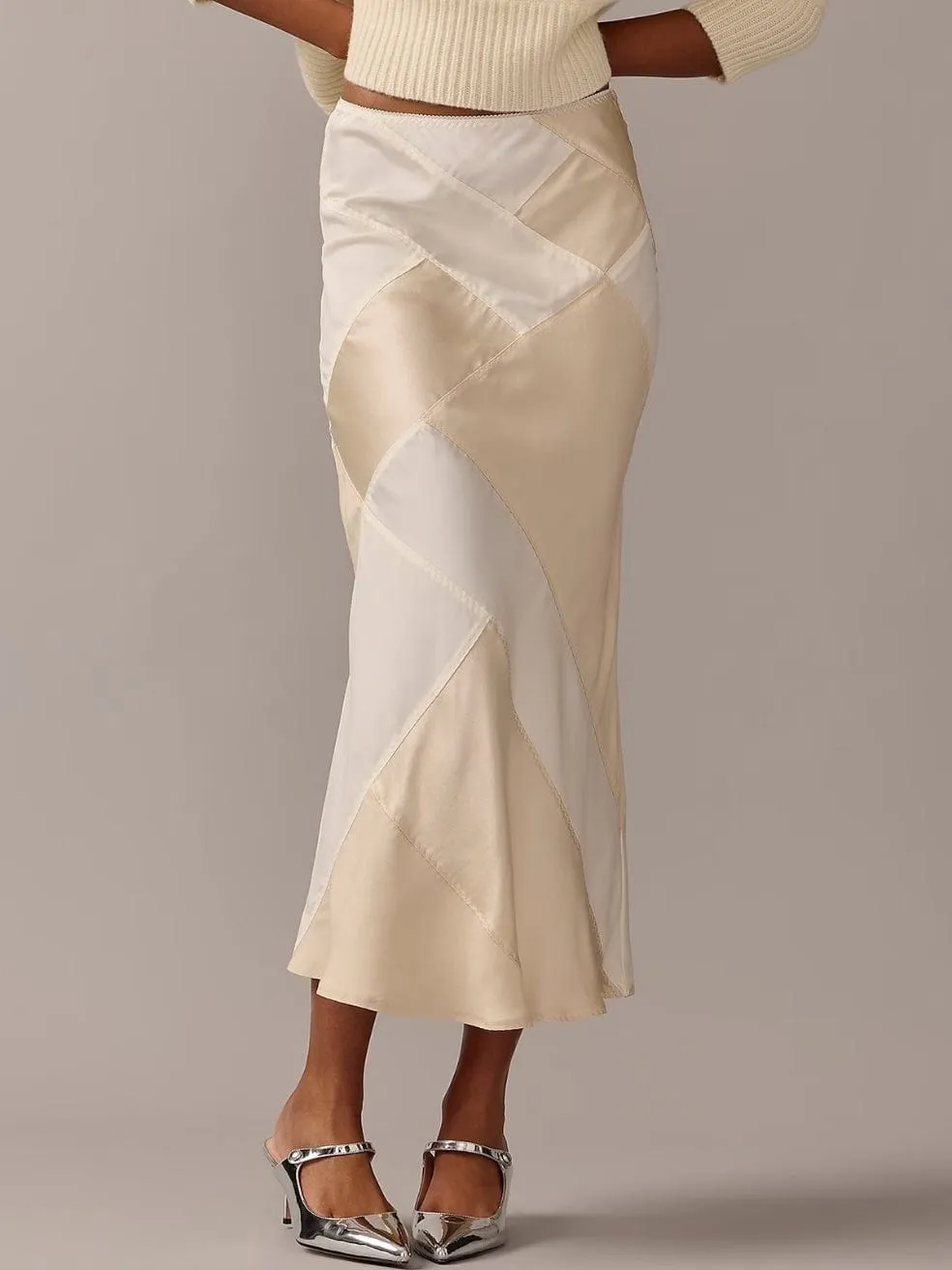 Limited-edition Anna October© X J.Crew patchwork skirt in luster crepe