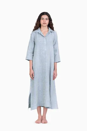 Linen Avery Dress-Swirly Green