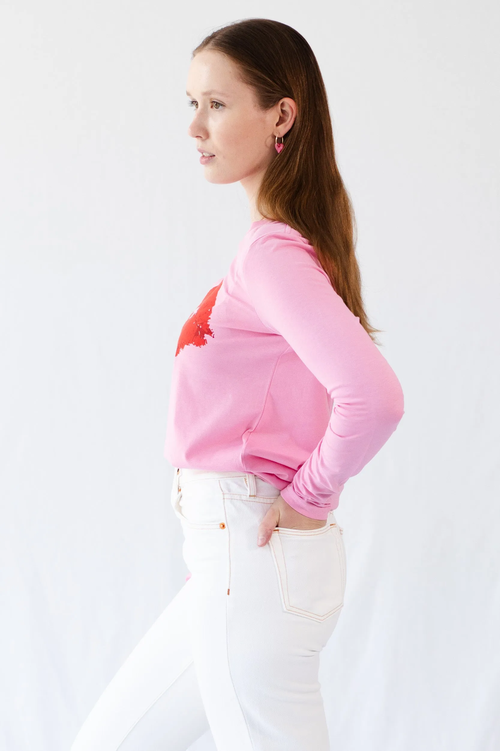 Lips Long Sleeve Cotton T-Shirt