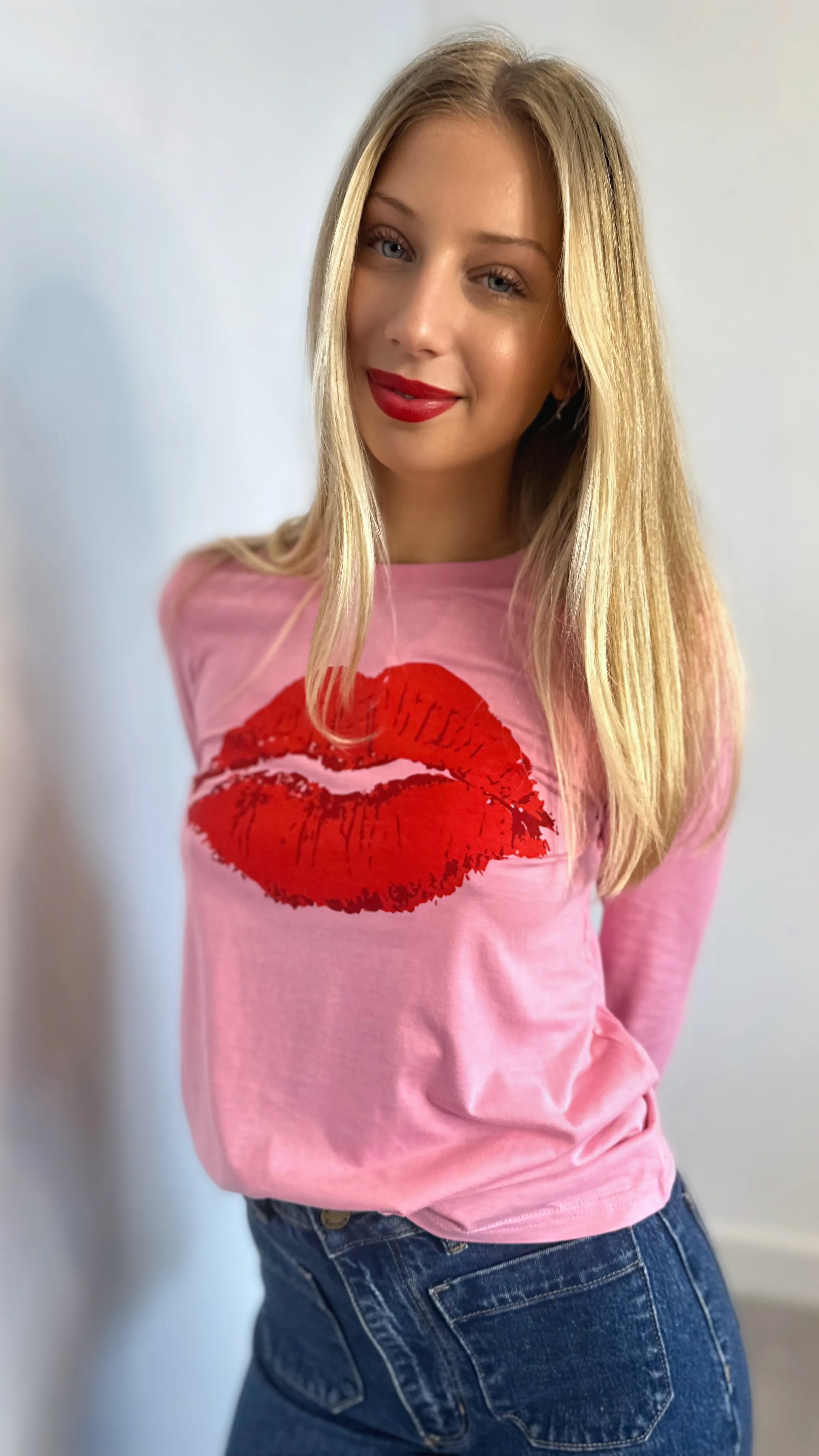 Lips Long Sleeve Cotton T-Shirt