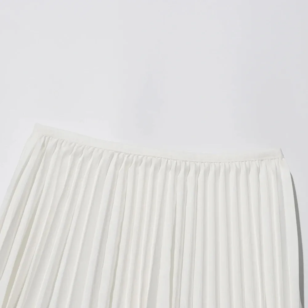 Long Cloak Sleeves Coat Pleated Skirt Vintage Two Piece Set