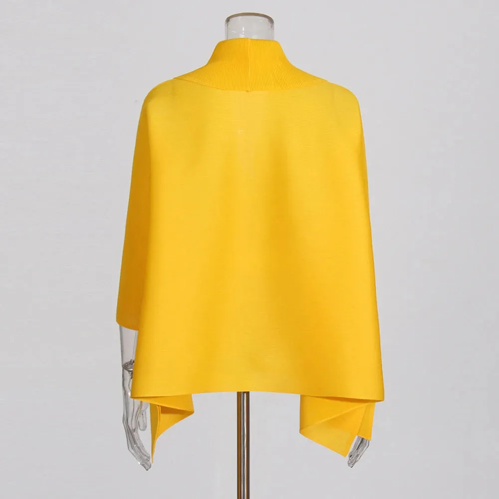 Long Cloak Sleeves Coat Pleated Skirt Vintage Two Piece Set