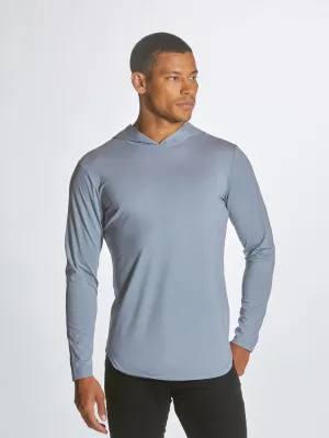 Long Sleeve Hooded Elongated Hem