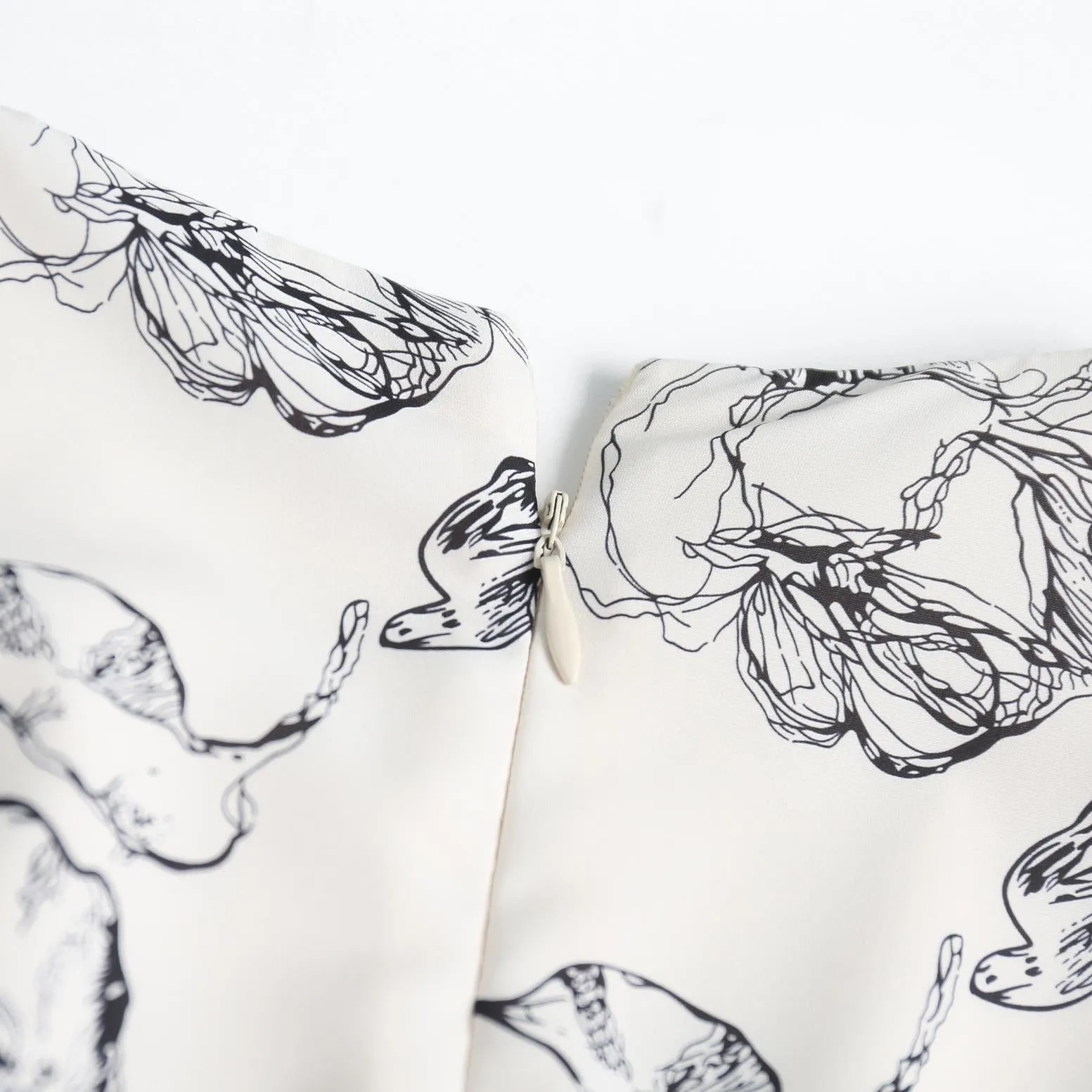Long Sleeve Satin Dress in a Full Floral Print