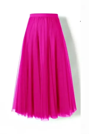 LOST   FOUND TANGO FOXTROT TULLE SKIRT RADIOACTIVE PINK