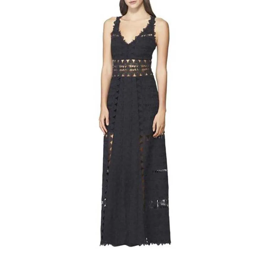 Lotus Long Dress - Black