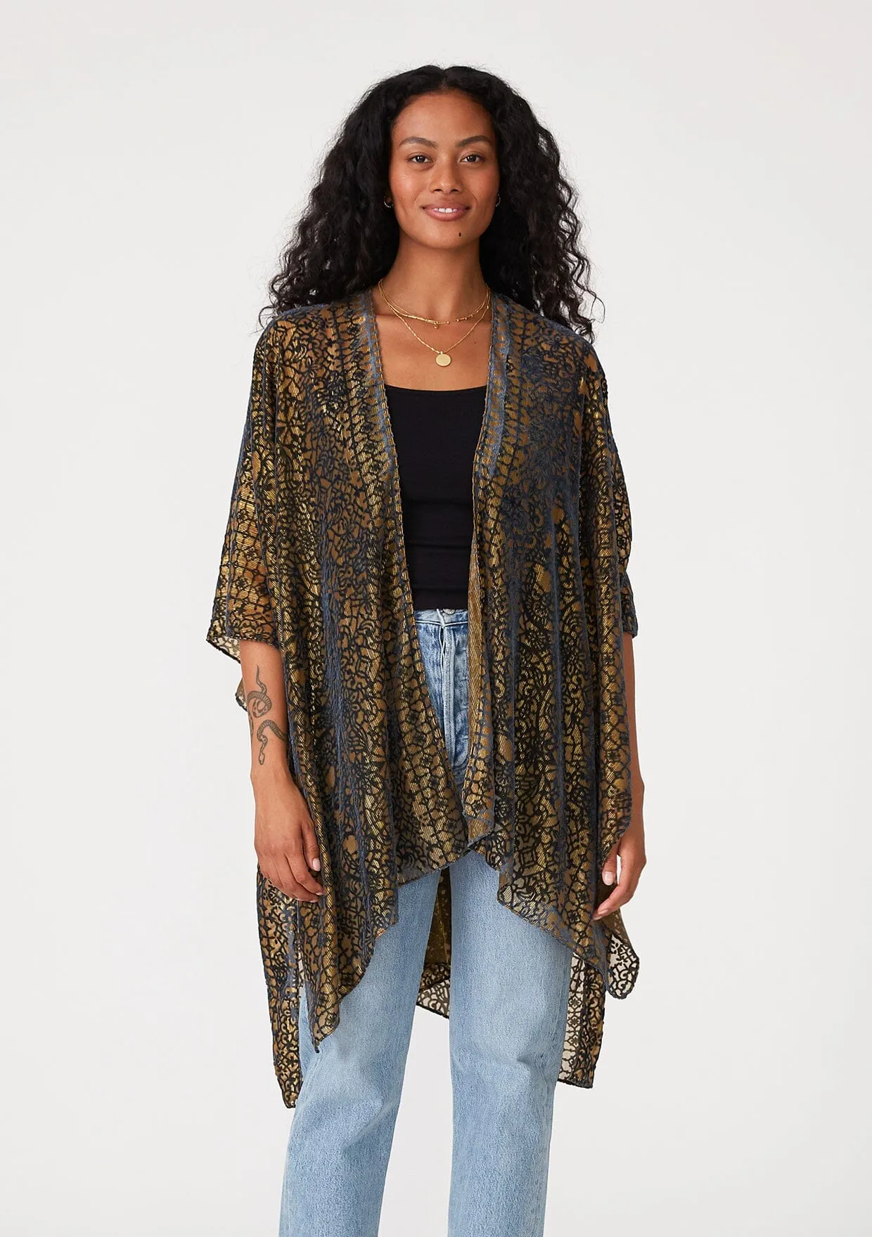 Lucky Velvet Burnout Kimono