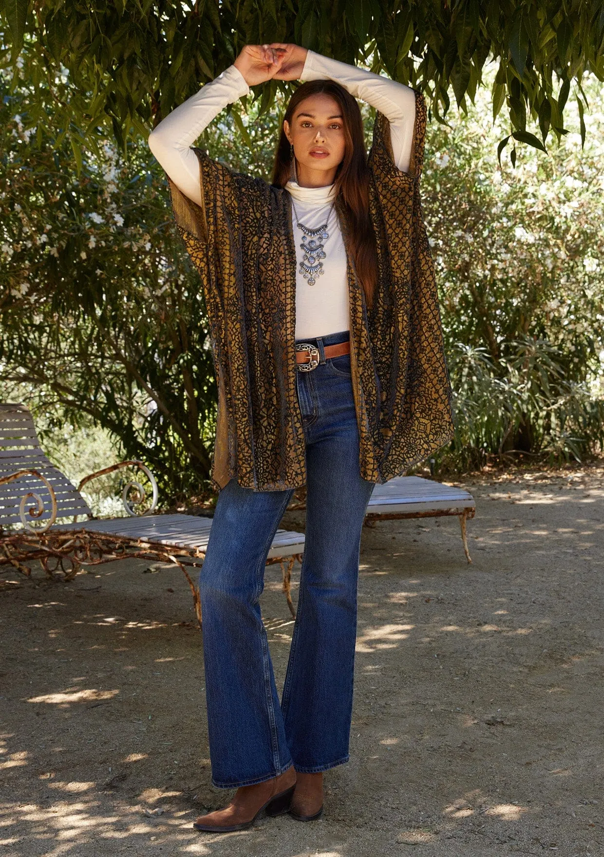 Lucky Velvet Burnout Kimono