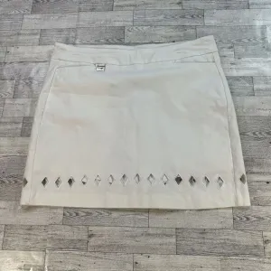 Lulu B Diamond accent Stretch Skort Tennis Pickleball Skirt White Size 14