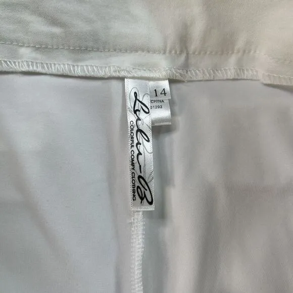 Lulu B Diamond accent Stretch Skort Tennis Pickleball Skirt White Size 14
