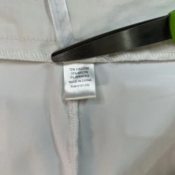 Lulu B Diamond accent Stretch Skort Tennis Pickleball Skirt White Size 14