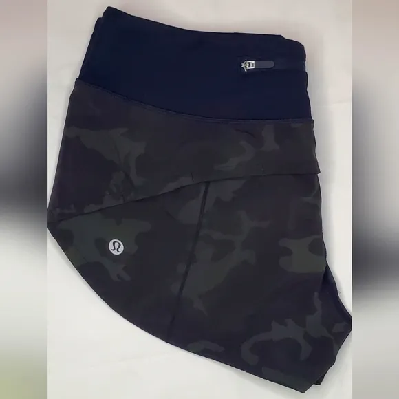 lululemon athletica Black/Green Camouflage Women's Shorts