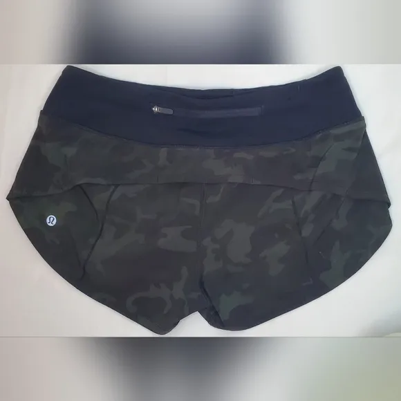 lululemon athletica Black/Green Camouflage Women's Shorts