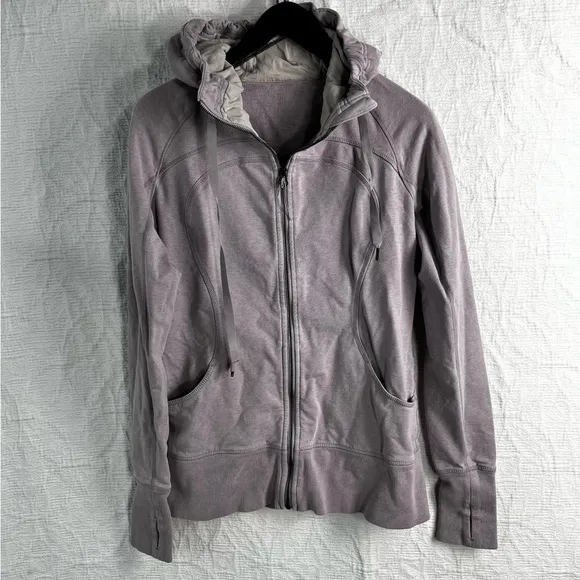 Lululemon Lavender Zip Hoodie Jacket Women’s M cotton casual activewear coat