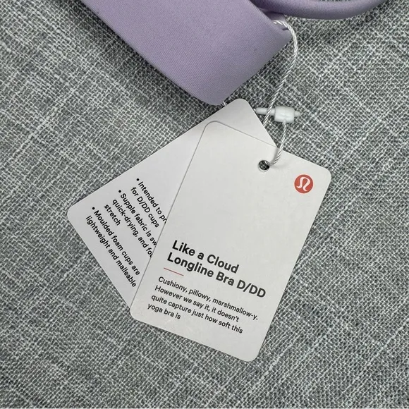 Lululemon Like a Cloud Longline Bra D/DD Lilac Ether 10 NWT