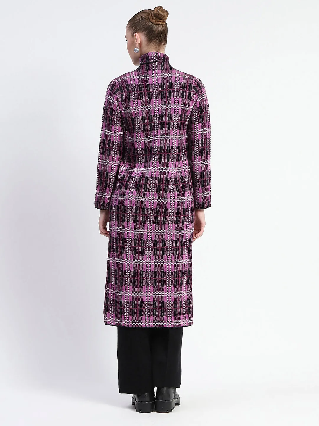 Madame Mauve Geometric Print Shrug with Sleeveless Top and Bottom Co-ord Set