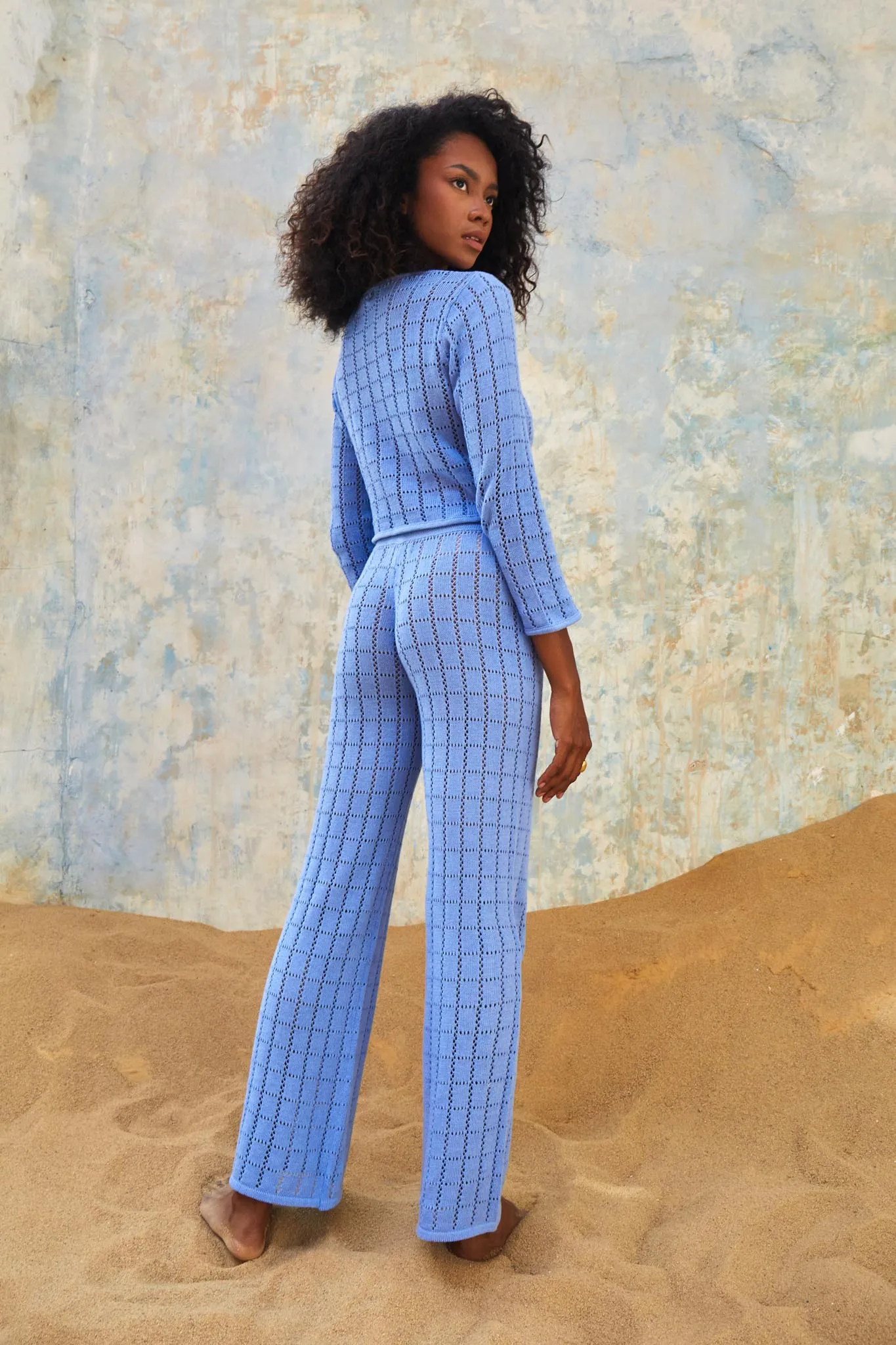 Malika Knit Cardigan Blue