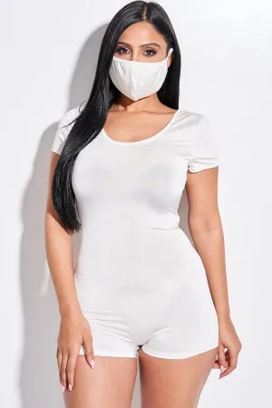 Matching White Romper & Mask