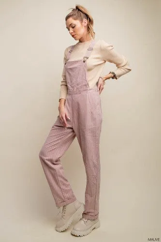 Mauve Casual Stripe Jumpsuit