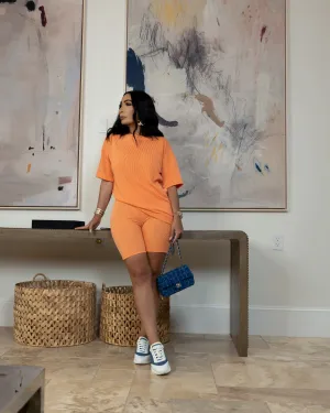 Maxine (Orange Shorts Set )