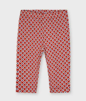Mayoral- Red Leggings with Flowers