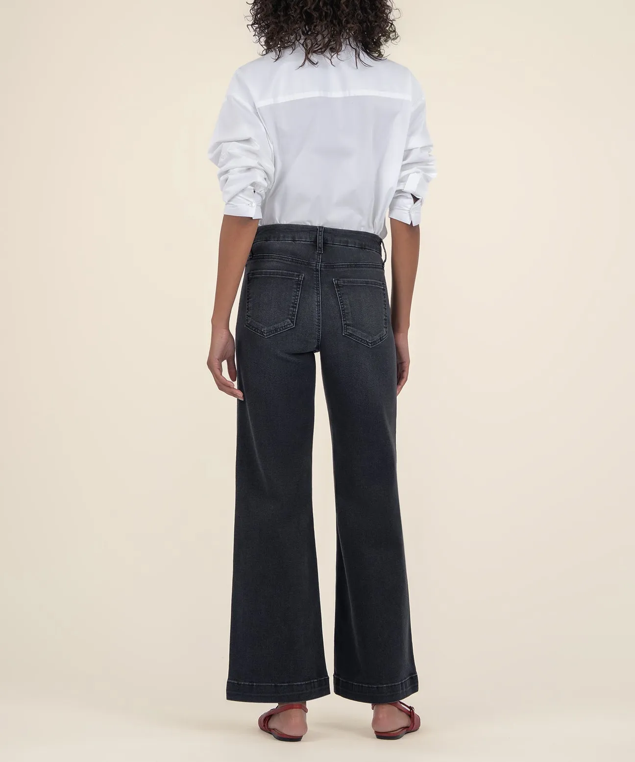 Meg High Rise Tactful Wide Leg Patch Pocket Jean