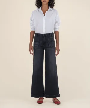 Meg High Rise Tactful Wide Leg Patch Pocket Jean