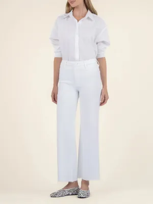 Meg High Rise - Wide Leg - Raw Hem - Optic White