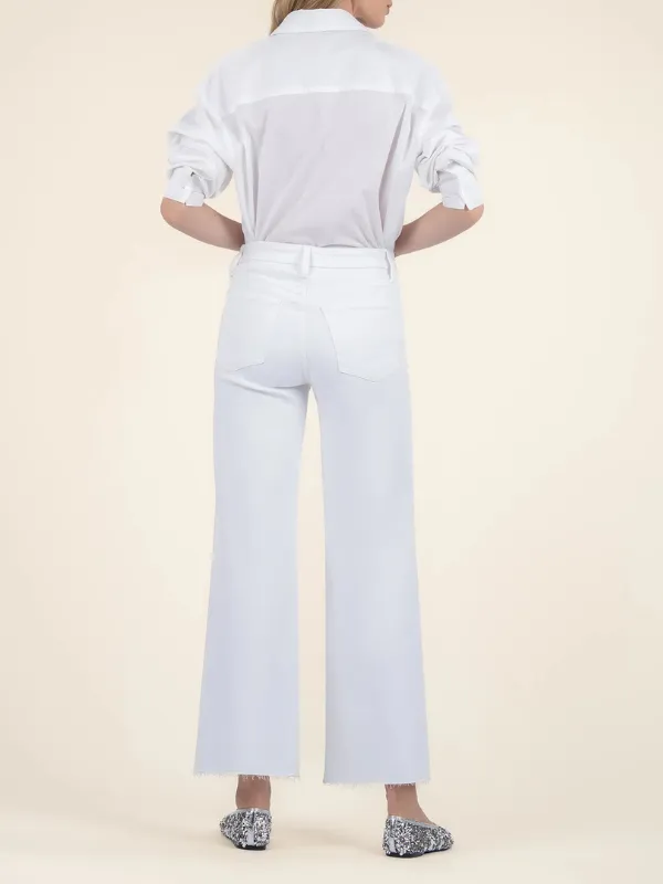 Meg High Rise - Wide Leg - Raw Hem - Optic White