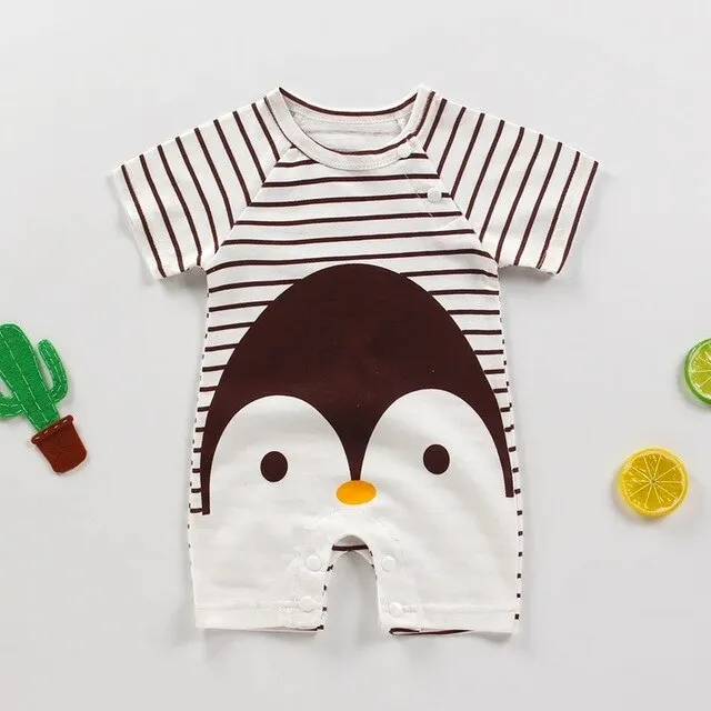 Menoea Newborn Lovely Romper Summer Cartoon Outfits Short Sleeve Costume Infant Clothes Suits Toddler baby clothes romper