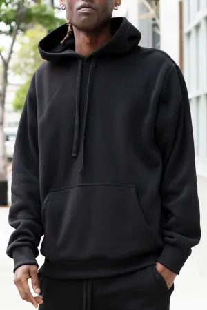 Men's Black Fleece Pullover Hoodie Sweatshirt