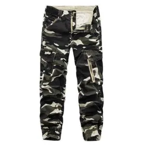 Mens Camouflage Multi Pockets Casual Cotton Cargo Pants