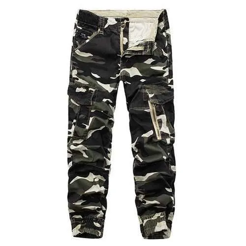 Mens Camouflage Multi Pockets Casual Cotton Cargo Pants