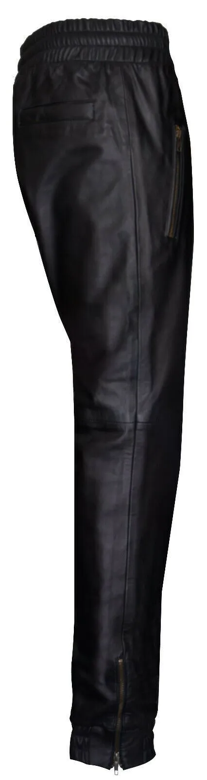 Mens Comfort  Leather Jogging Bottoms-Halifax