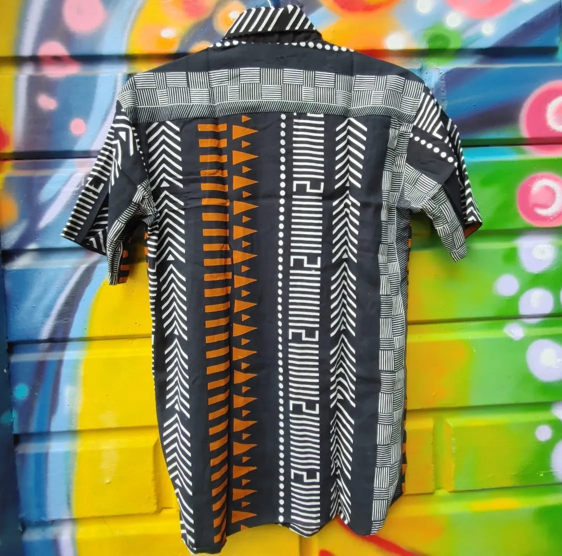 Mens Geometric Print Shirts - Burnt Embers